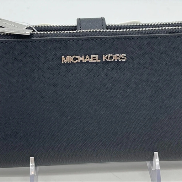 Michael Kors Large Double Zip Wallet Wristlet Black - Picture 3 of 11